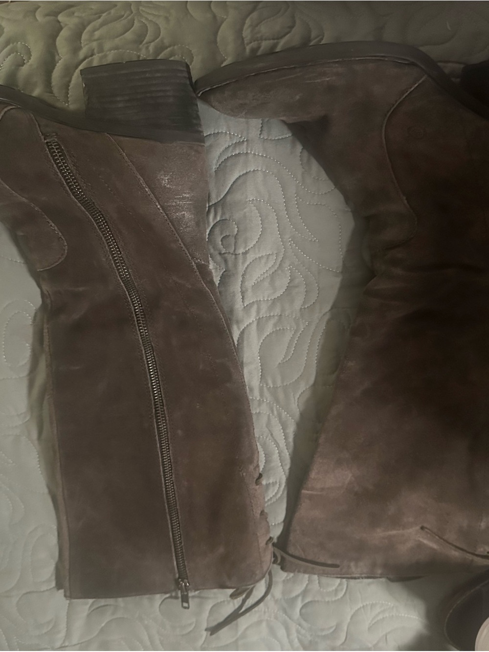 Born Brown Suede Knee-High Heeled Boots
